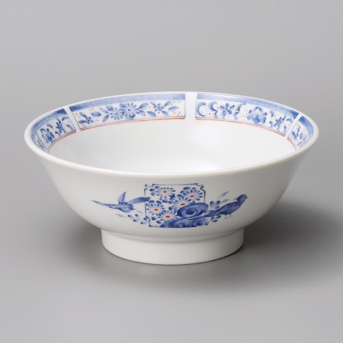 A1107-251 藍花鳥高台6.8丼|業務用食器カタログ陶里30号