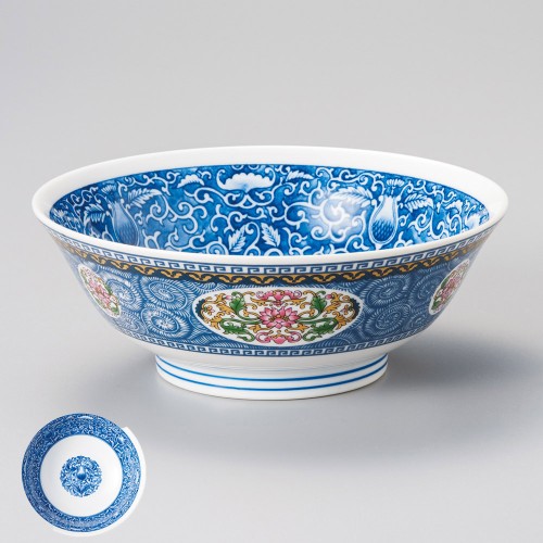 A1121-491 唐草花(青)6.3丼|業務用食器カタログ陶里30号
