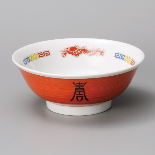 A1209-071 赤巻三色雷門6.8高台丼|業務用食器カタログ陶里30号