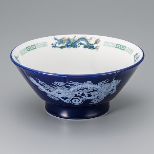 A1220-051 ルリ白竜6.5切立高台丼|業務用食器カタログ陶里30号