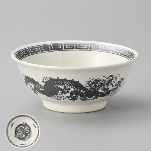 A1319-541 粉引銀竜紋6.3高台丼|業務用食器カタログ陶里30号