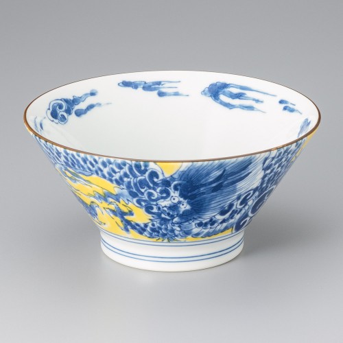 A1701-241 黄彩龍絵19㎝麺鉢|業務用食器カタログ陶里30号