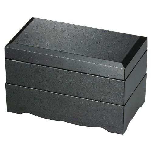 A6119-761 黒石目内黒 60雅弁当(蓋)|業務用食器カタログ陶里30号