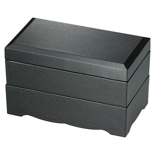 A6121-761 黒石目内黒 60雅弁当(足付親)|業務用食器カタログ陶里30号