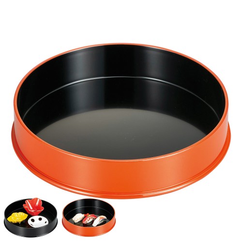 A6225-761 朱内黒80丸弁当(親)|業務用食器カタログ陶里30号
