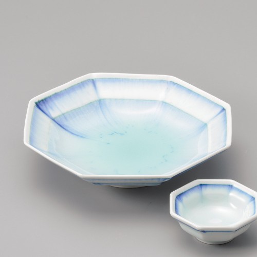 01311-471 藍流し八角皿|業務用食器カタログ陶里30号