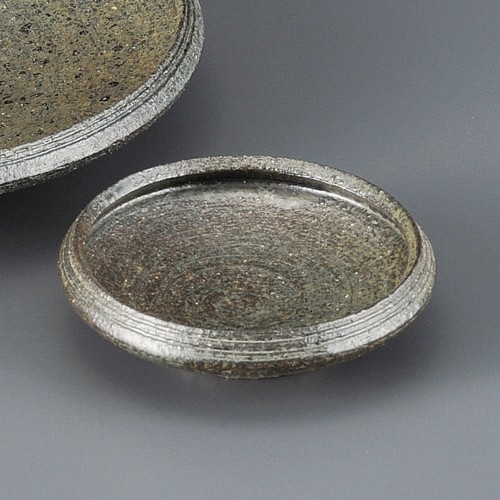 01502-451 黒灰釉丸小皿(手造り)|業務用食器カタログ陶里30号