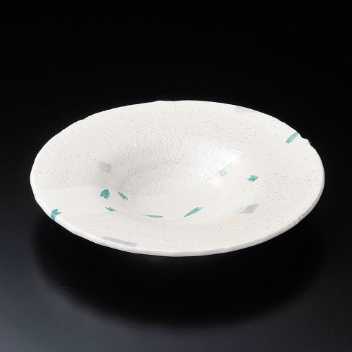 03515-651 ラスター帯白花散らし7.0スープ型皿|業務用食器カタログ陶里30号