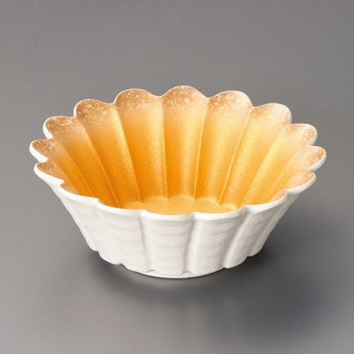 06611-461 白吹ゴールド花形4.5小鉢|業務用食器カタログ陶里30号
