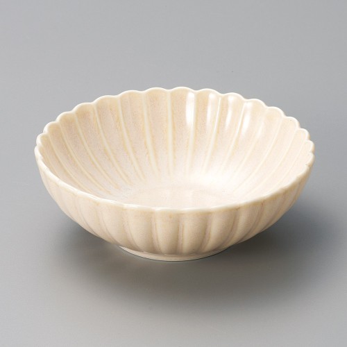 07225-601 菊型白うのふ13㎝鉢|業務用食器カタログ陶里30号