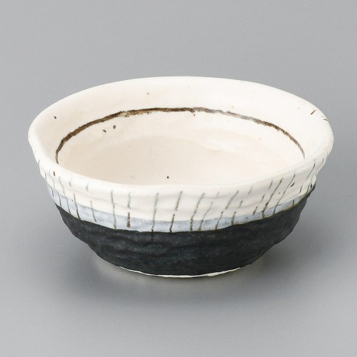 09612-531 白と黒のストライプ多用鉢(小)|業務用食器カタログ陶里30号