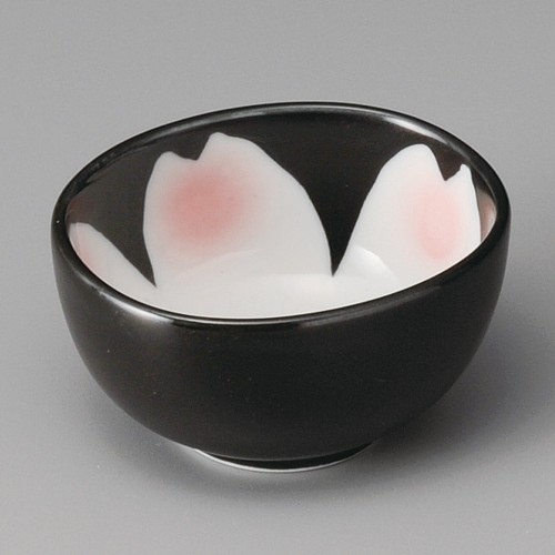 10201-181 黒釉桜花楕円小鉢|業務用食器カタログ陶里30号
