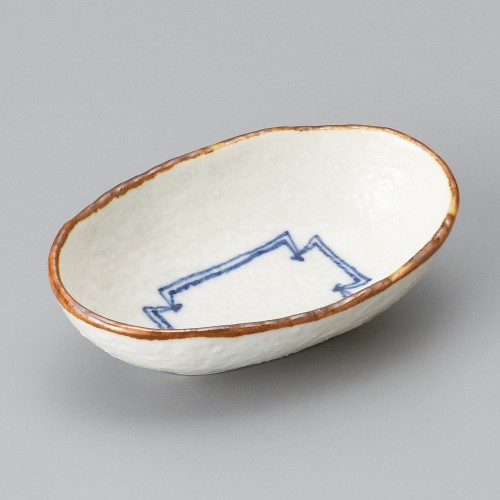 10328-521 灰釉染付舟型鉢(小)|業務用食器カタログ陶里30号