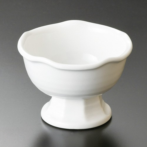 11001-291 白磁梅型高台小鉢(大)|業務用食器カタログ陶里30号