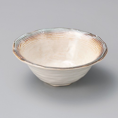 11643-101 白均窯ストライプ3.6寸鉢|業務用食器カタログ陶里30号