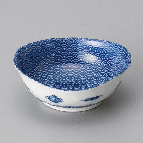 12346-461 青海波楕円3.8鉢|業務用食器カタログ陶里30号
