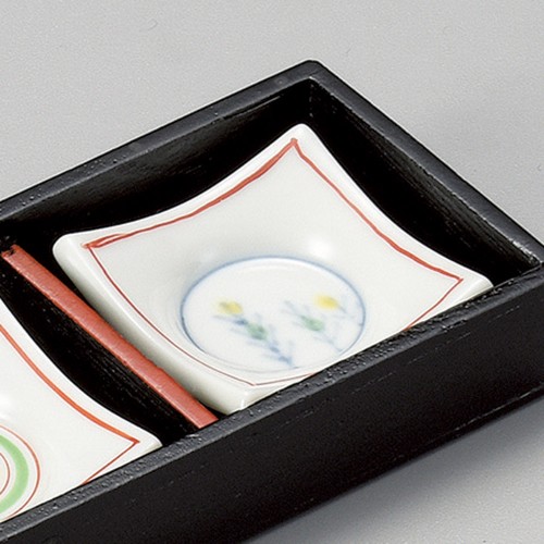 14207-471 上絵渕赤小皿|業務用食器カタログ陶里30号