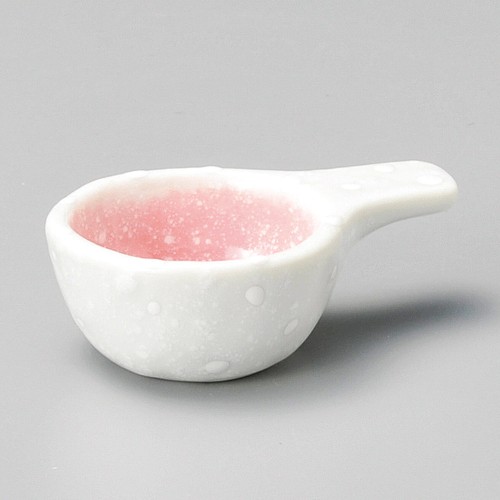 14715-181 ピンク吹白ドット手付丸珍味|業務用食器カタログ陶里30号