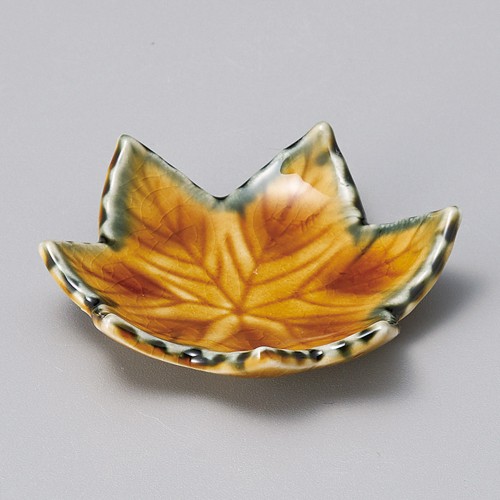16746-191 茶 モミジ豆皿|業務用食器カタログ陶里30号