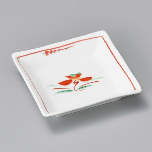 17004-051 赤絵花紋正角深皿(松花堂)|業務用食器カタログ陶里30号