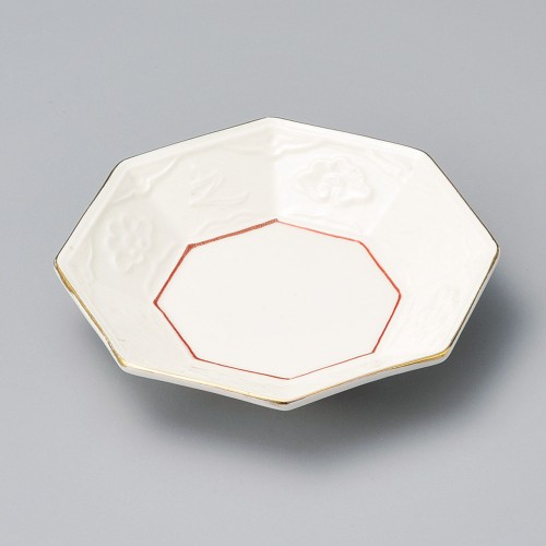 17313-021 朱金線八角皿|業務用食器カタログ陶里30号