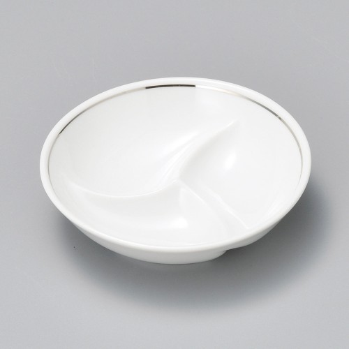 17401-051 プラチナ3ツ仕切松花堂鉢|業務用食器カタログ陶里30号
