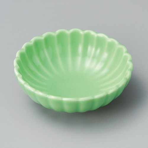 17418-191 丸菊型(大)浅鉢(緑)|業務用食器カタログ陶里30号