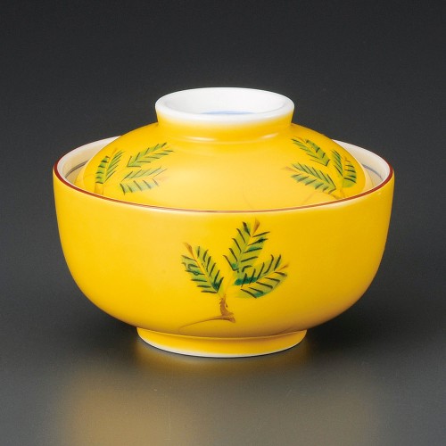 18214-471 黄釉木の葉円菓子|業務用食器カタログ陶里30号
