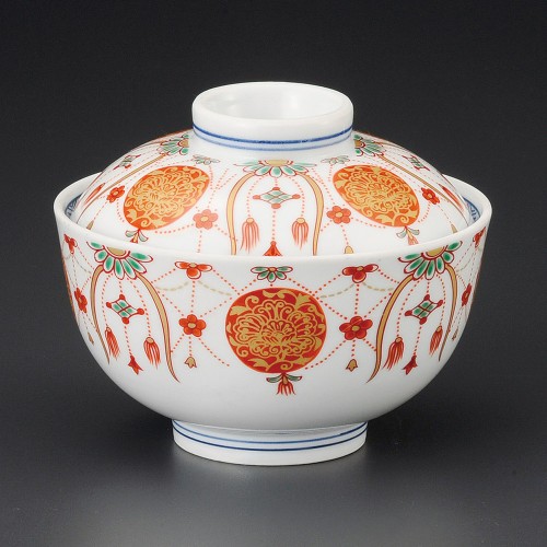 18405-541 瓔珞紋(赤)円菓子碗|業務用食器カタログ陶里30号