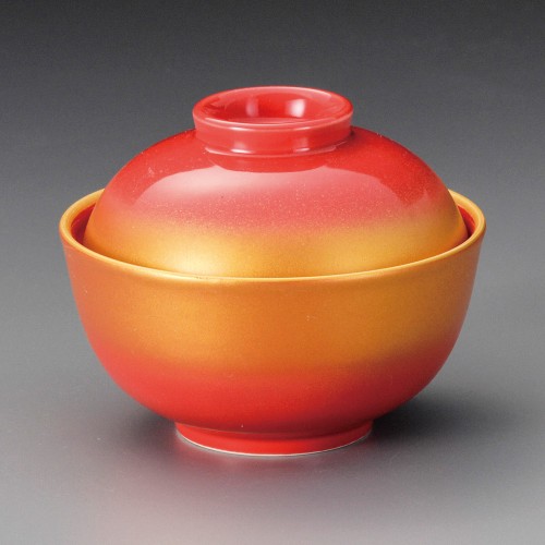 18512-181 赤釉 金吹煮物碗|業務用食器カタログ陶里30号