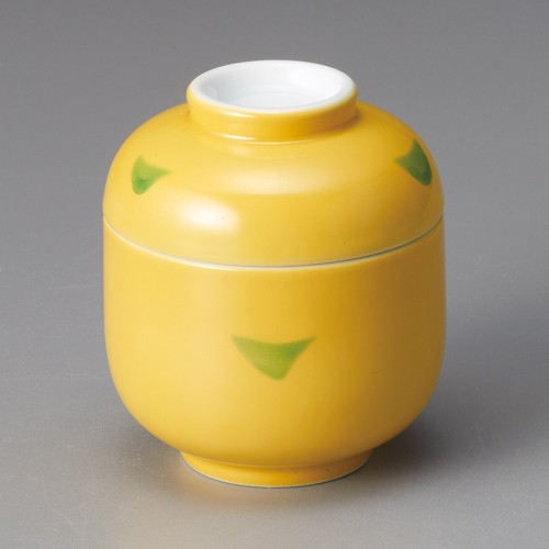 19518-471 黄釉グリーン線ミニ蒸し碗|業務用食器カタログ陶里30号