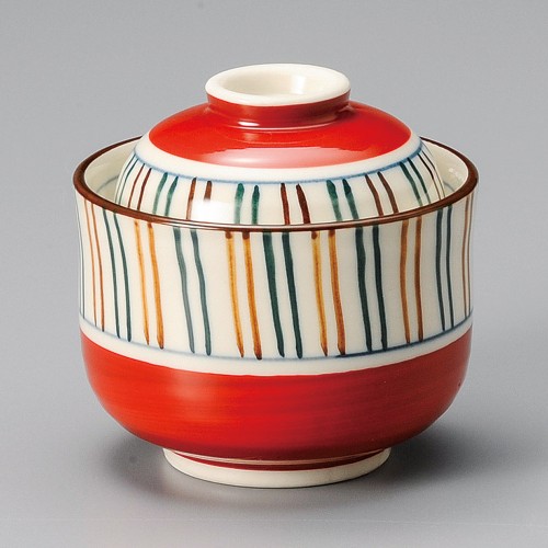 19627-131 赤巻むし碗|業務用食器カタログ陶里30号