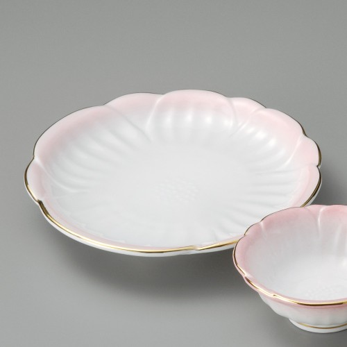 20918-221 ピンク吹梅型7.0皿|業務用食器カタログ陶里30号