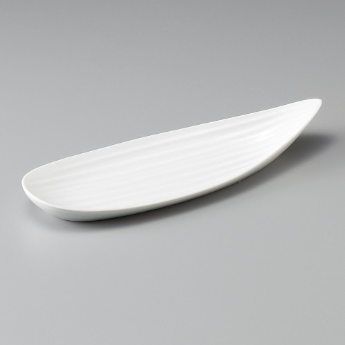 22906-491 白磁笹型長皿|業務用食器カタログ陶里30号