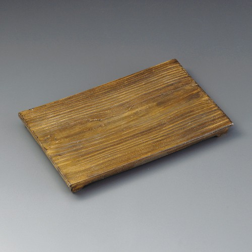 23803-101 渋釉木目まな板皿|業務用食器カタログ陶里30号