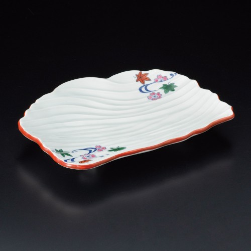 24214-291 イングレ流水波彫り焼物皿|業務用食器カタログ陶里30号
