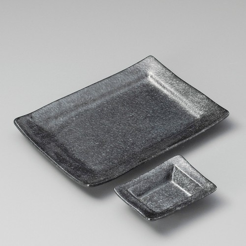 26111-071 黒銀彩焼物皿|業務用食器カタログ陶里30号