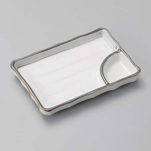 27803-091 淡彩ライン7.0仕切皿|業務用食器カタログ陶里30号