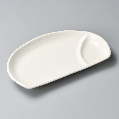 28003-021 白ゆず半月仕切皿|業務用食器カタログ陶里30号