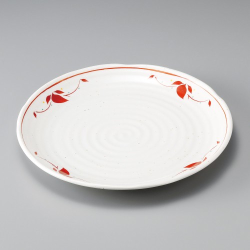 29019-671 粉引赤絵10.0皿|業務用食器カタログ陶里30号