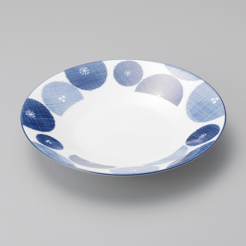 29908-641 古青藍藍花23㎝浅鉢|業務用食器カタログ陶里30号