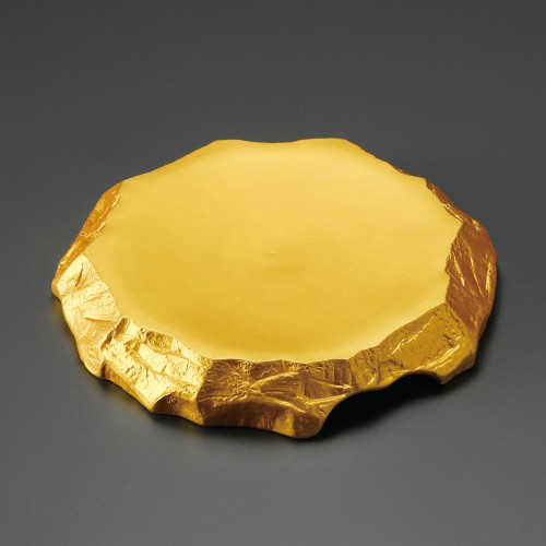 30009-461 ゴールド岩肌8.0高皿|業務用食器カタログ陶里30号