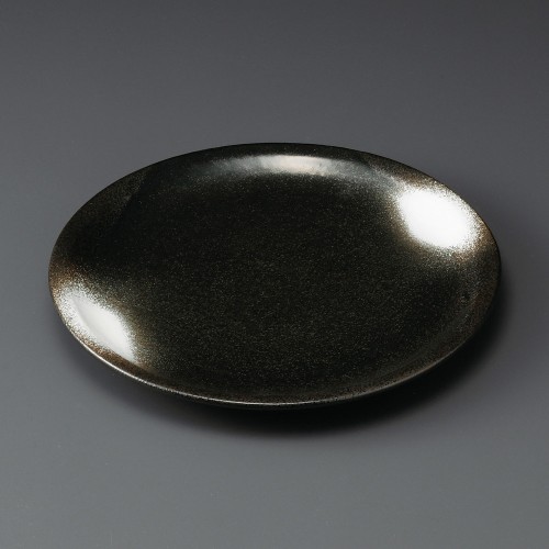 30025-461 黒結晶白吹(布目)8.0丸皿|業務用食器カタログ陶里30号