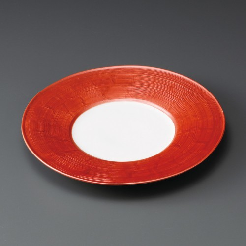 30130-651 パールレッド7.5ワイドリム皿|業務用食器カタログ陶里30号
