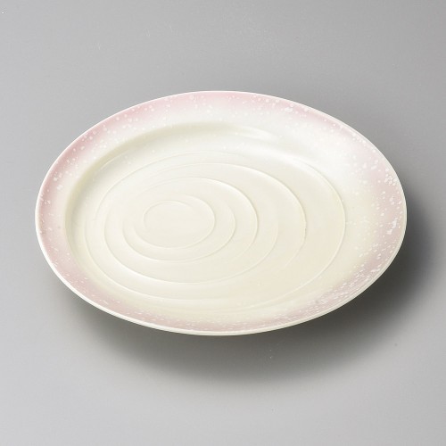 30501-181 ピンク白吹波紋9寸皿|業務用食器カタログ陶里30号