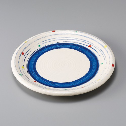 30503-131 点彩渦(紺)8.0皿|業務用食器カタログ陶里30号