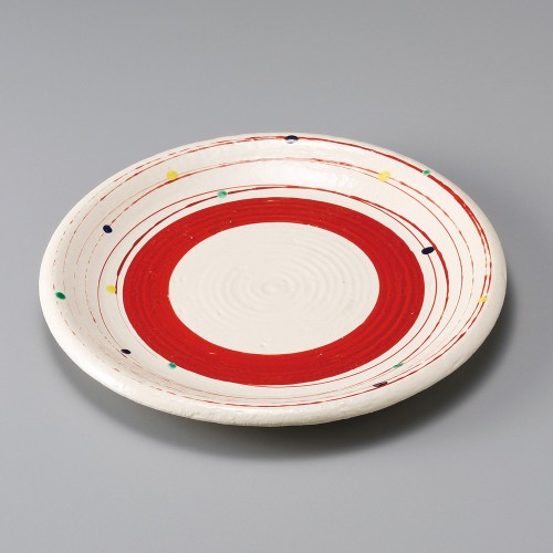 30506-131 点彩渦(赤)6.0皿|業務用食器カタログ陶里30号