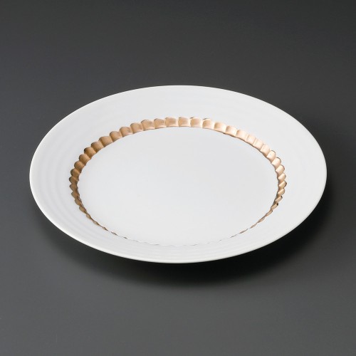 31001-461 白磁金彩(リム付)8.0丸皿|業務用食器カタログ陶里30号
