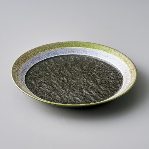 31207-401 黒釉青緑彩7.5皿|業務用食器カタログ陶里30号