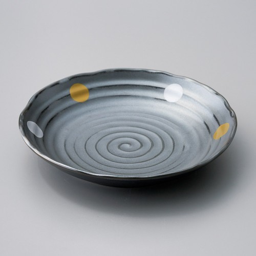 31501-021 金銀丸紋鉄結晶7.0深皿|業務用食器カタログ陶里30号